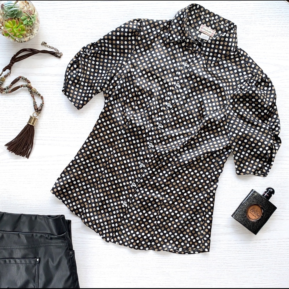Vintage Soulmates polka dot puff sleeve blouse